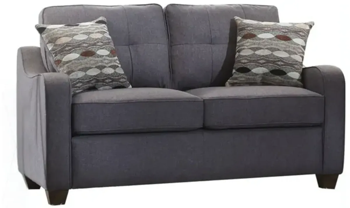 Linen Love Seat - Gray