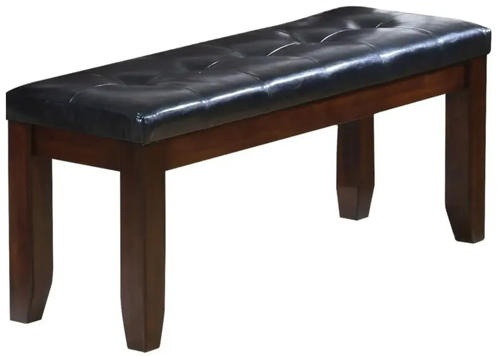 Upholstered Faux Leather Bench - Espresso / Black