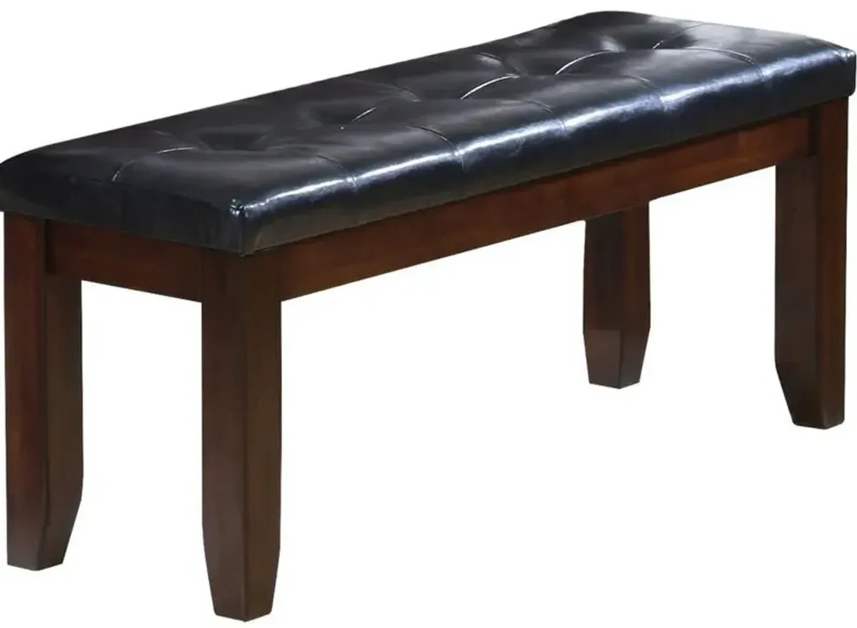 Upholstered Faux Leather Bench - Espresso / Black