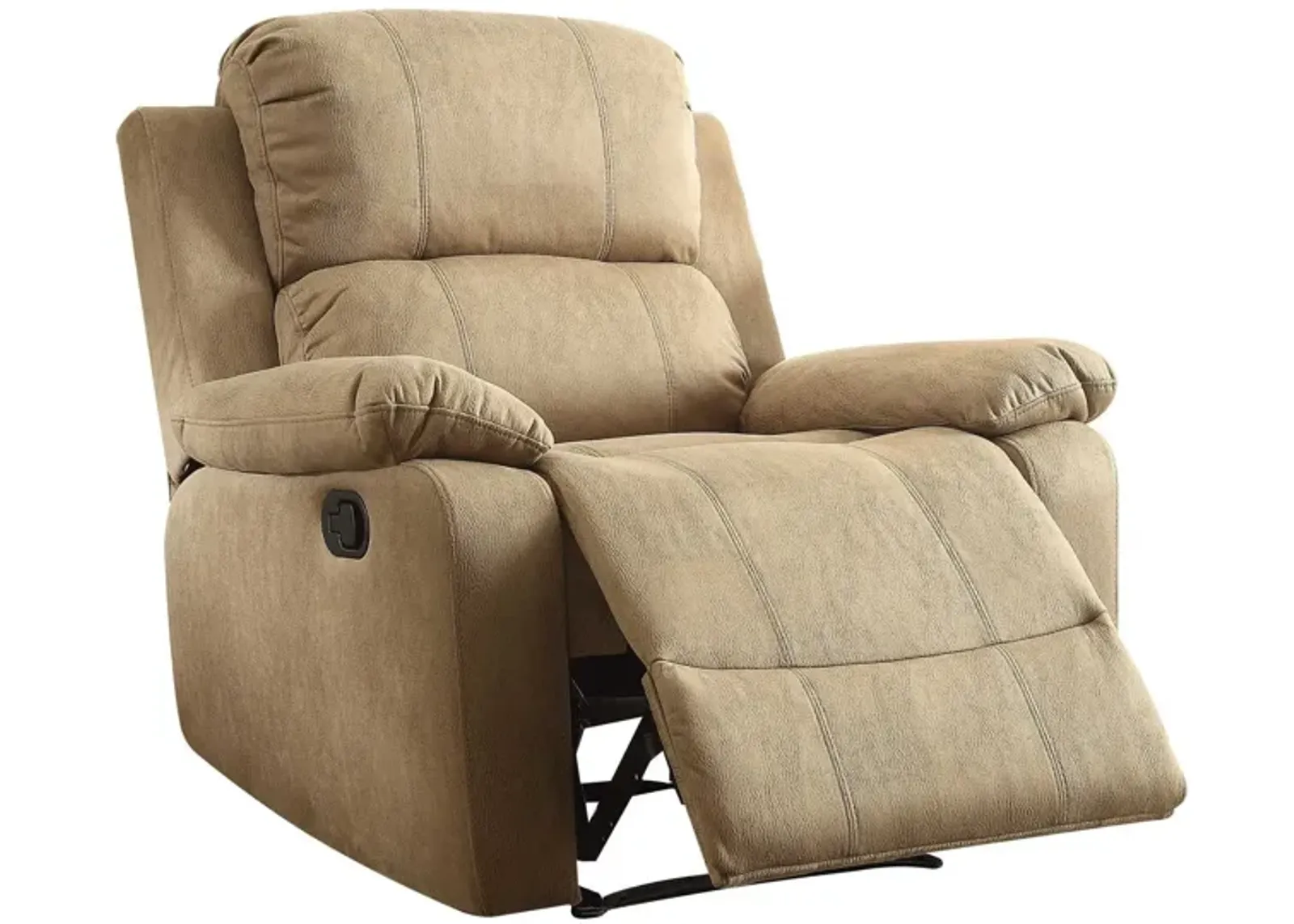 Polished Microfiber Fabric Recliner - Brown