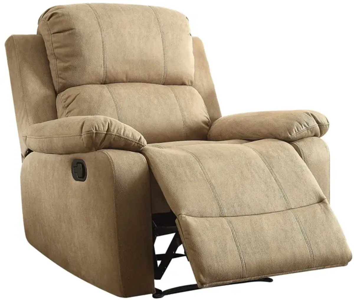 Polished Microfiber Fabric Recliner - Brown