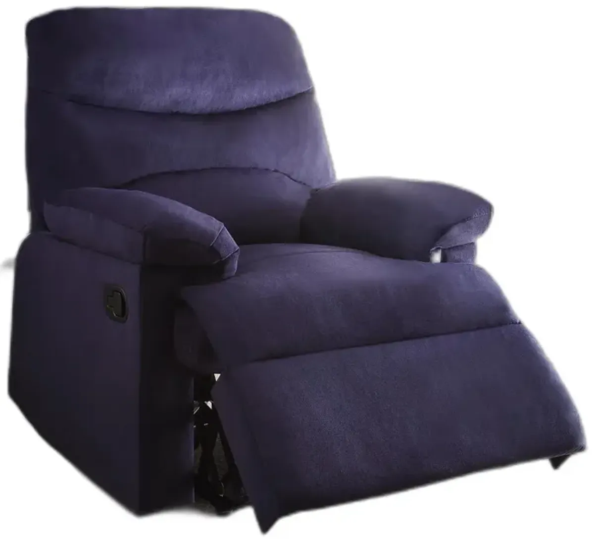 Woven Fabric Upholstered Recliner With Knock Down Back - Blue