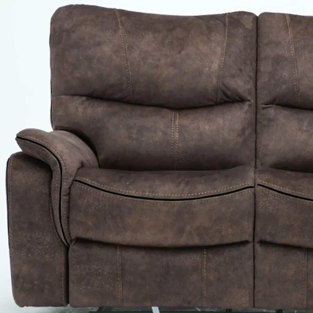 Microfiber Manual Reclining Love Seat - Dark Brown