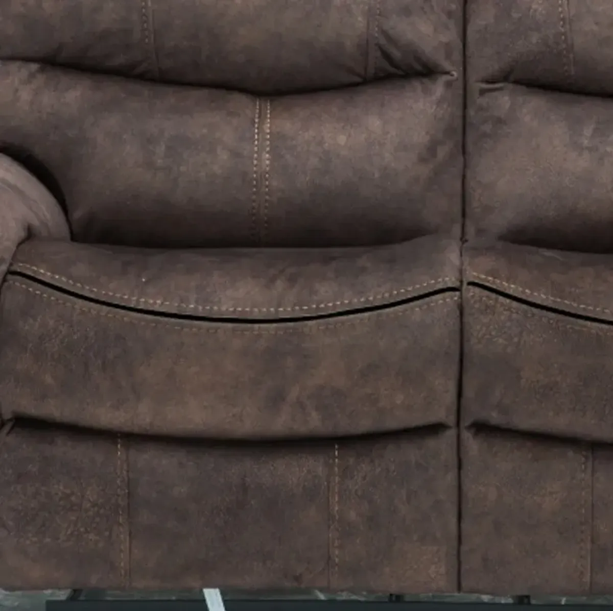 Microfiber Manual Reclining Love Seat - Dark Brown