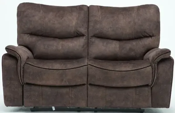 Microfiber Manual Reclining Love Seat - Dark Brown