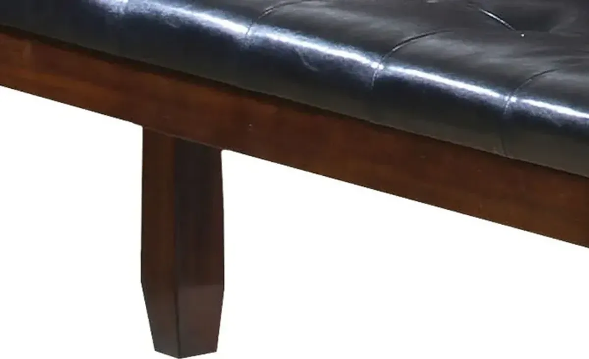 Upholstered Faux Leather Bench - Black / Espresso