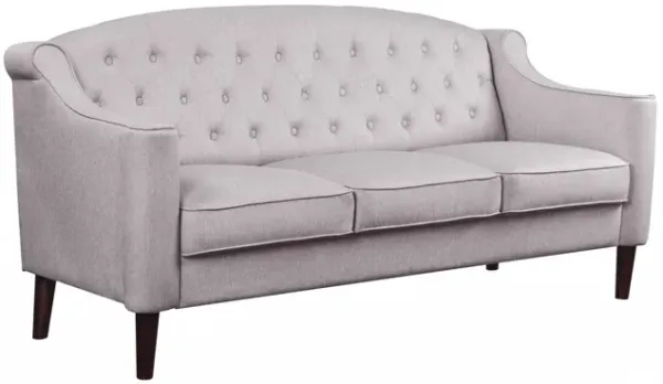 Fabric Sofa With Dark Brown Legs - Cream
