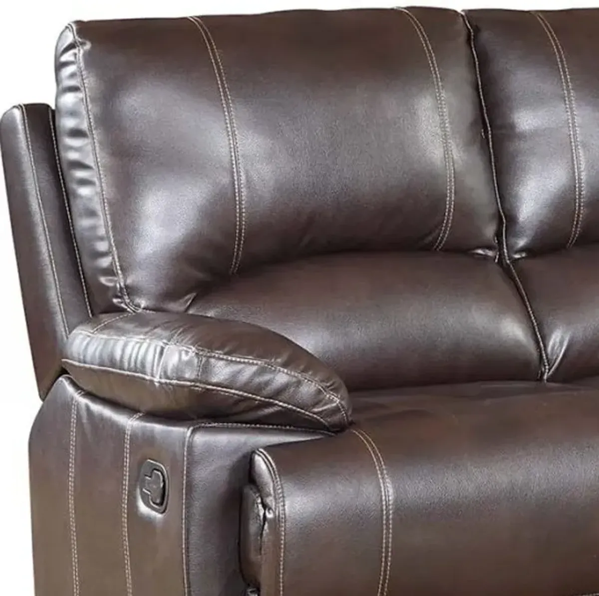 Love Seat Faux Leather Manual Reclining - Brown