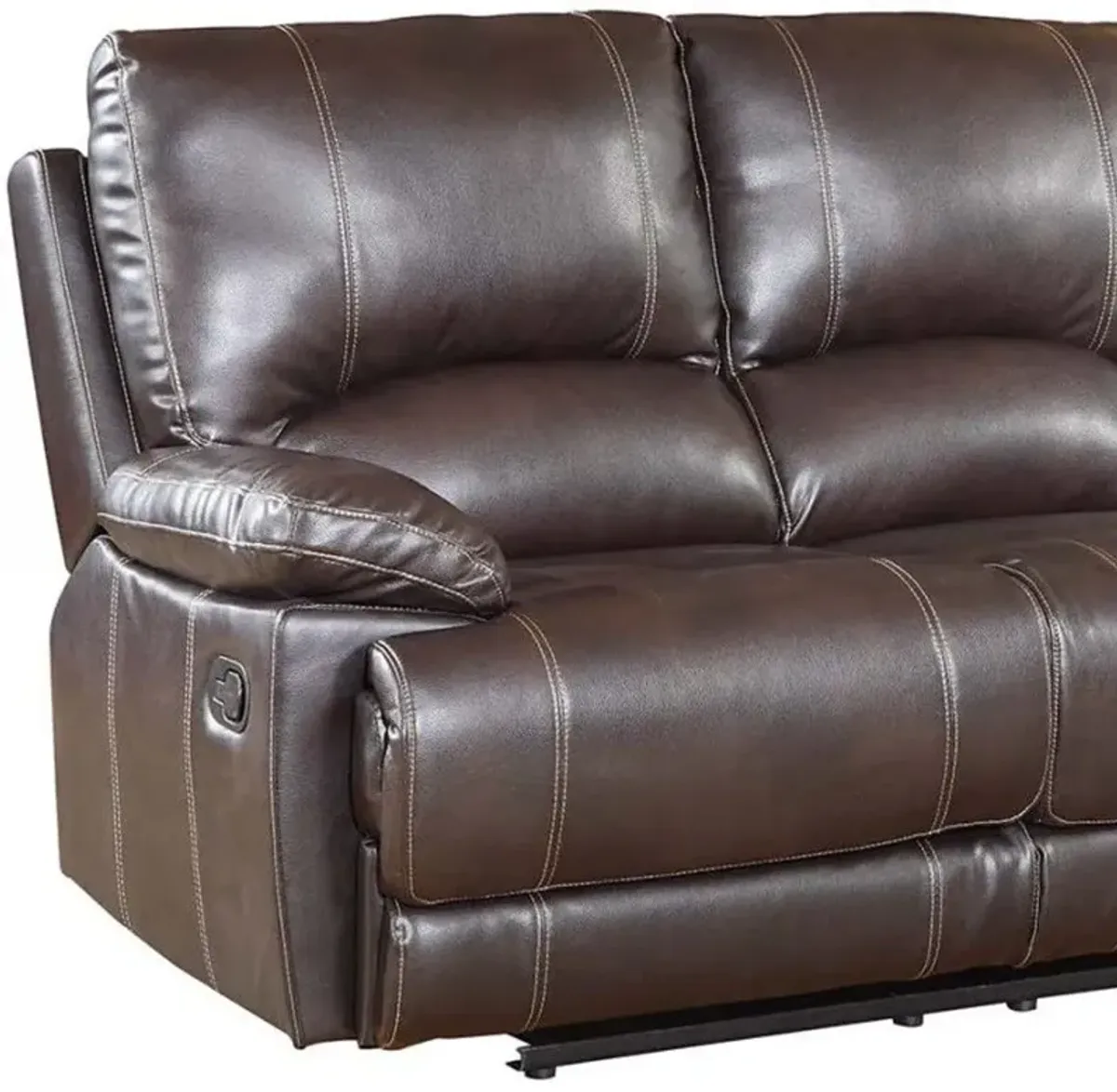 Love Seat Faux Leather Manual Reclining - Brown