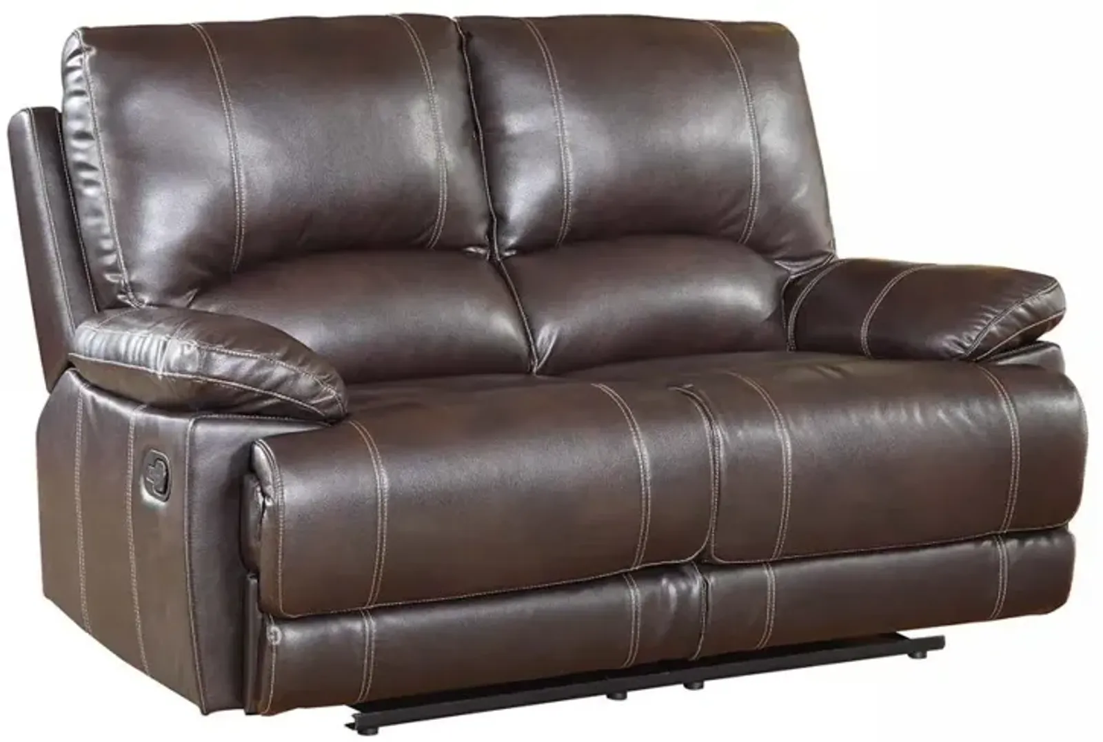 Love Seat Faux Leather Manual Reclining - Brown