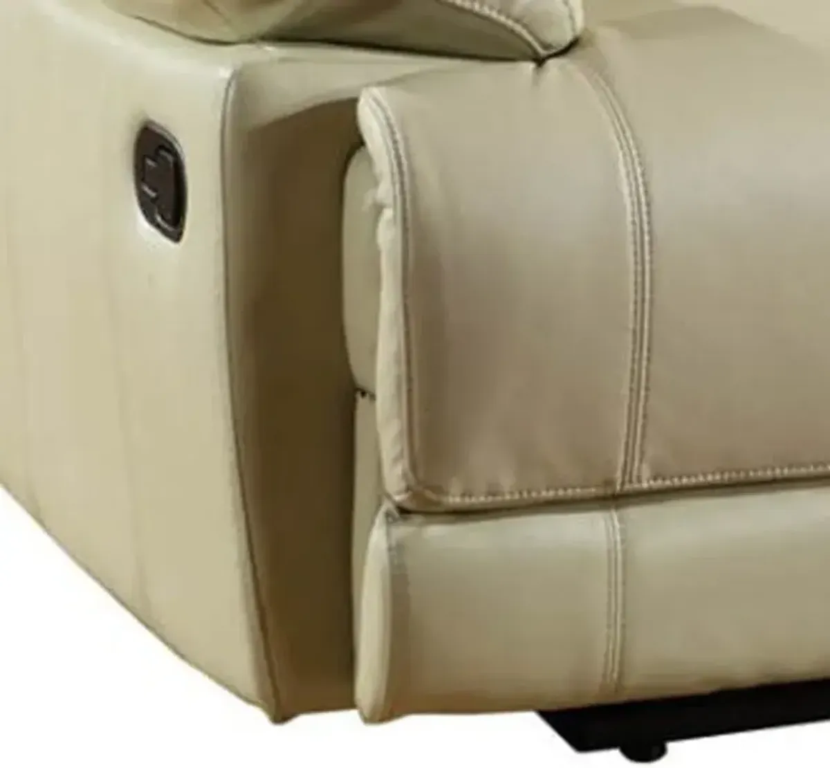 Faux Leather Love Seat Manual Reclining With Storage - Beige