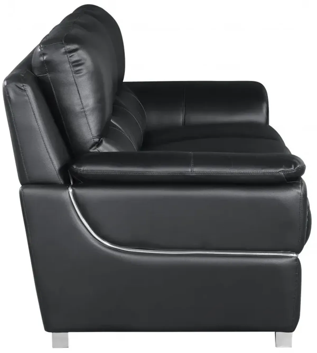 Love Seat Faux Leather - Silver / Black