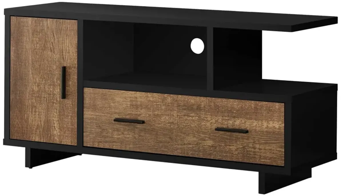 Cabinet Enclosed Storage, TV Stand - Brown / Black