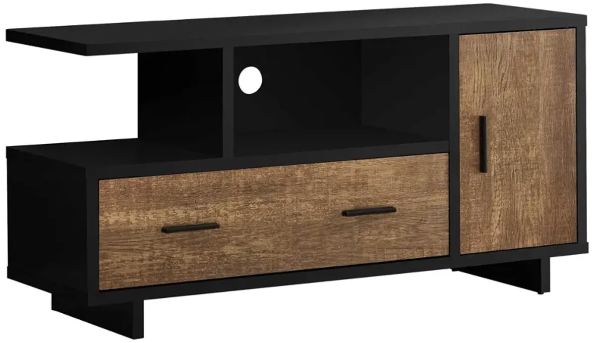 Cabinet Enclosed Storage, TV Stand - Brown / Black