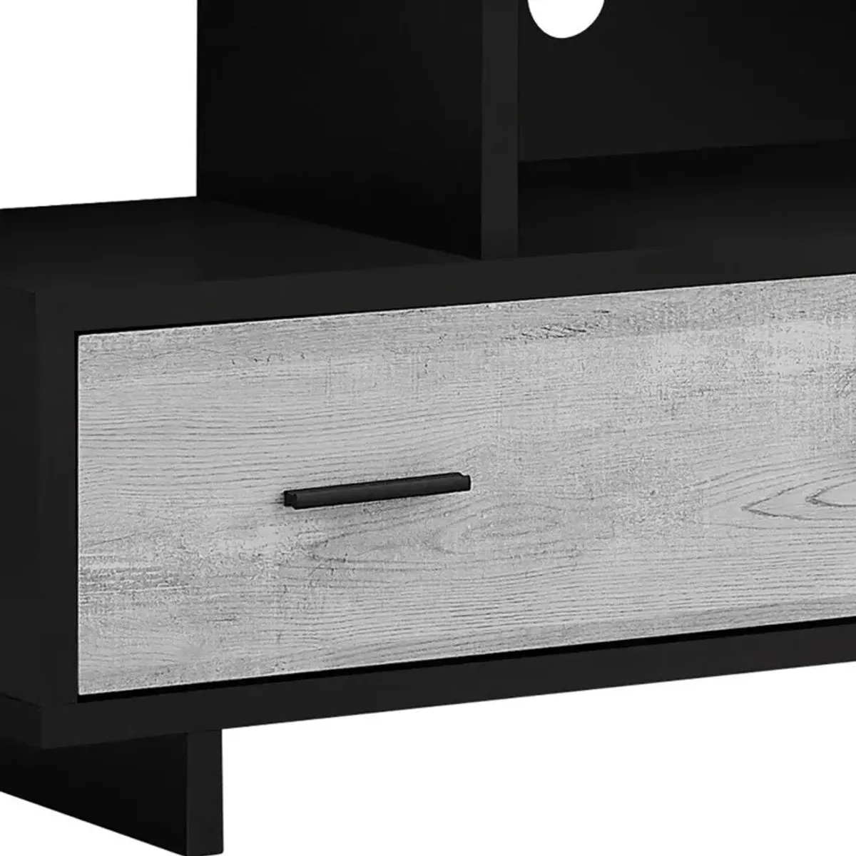 Wooden Open Shelving TV Stand - Black / Gray