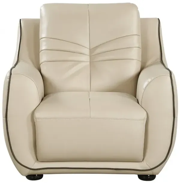 Elegant Faux Leather Chair - Beige