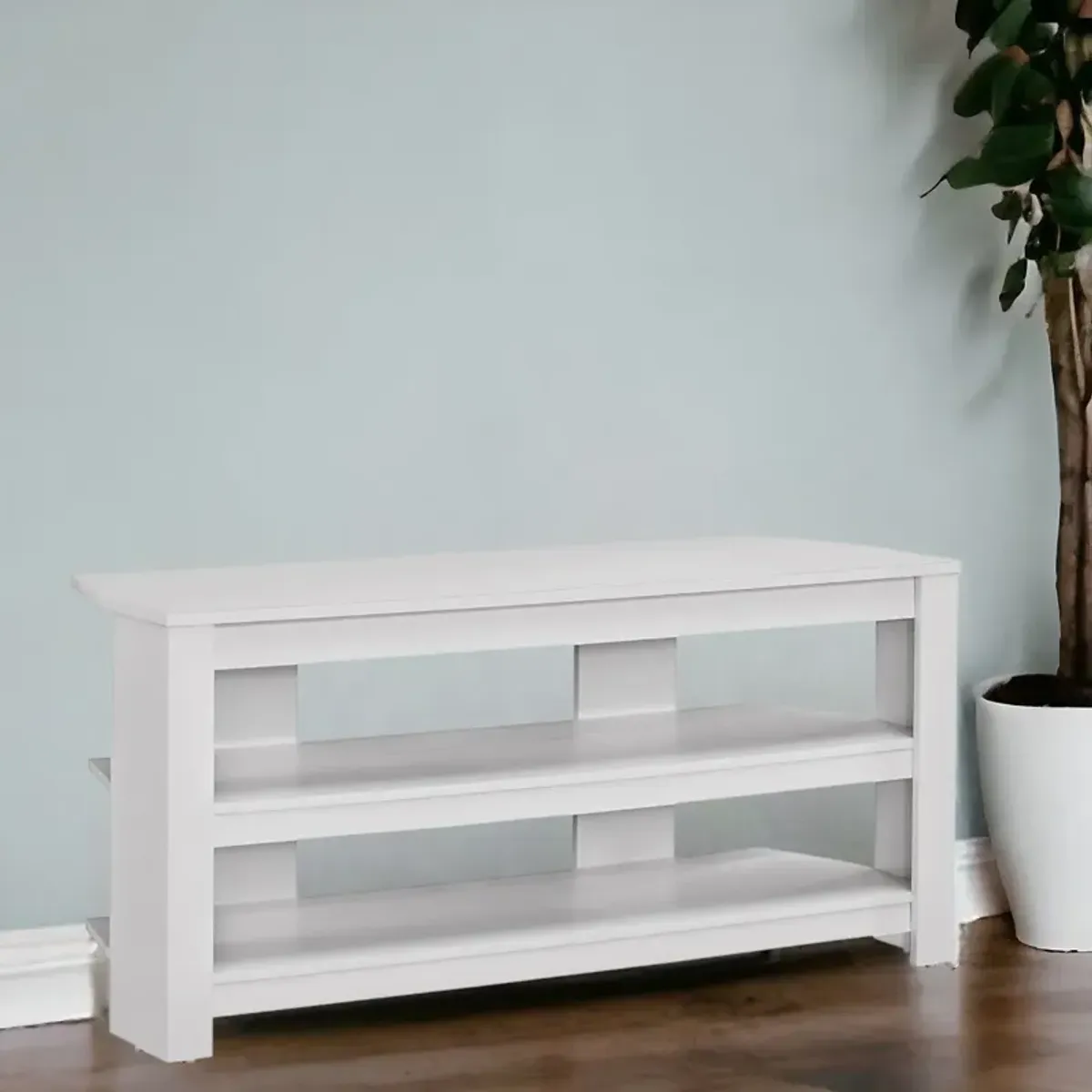 Particleboard Open Shelving TV Stand - White