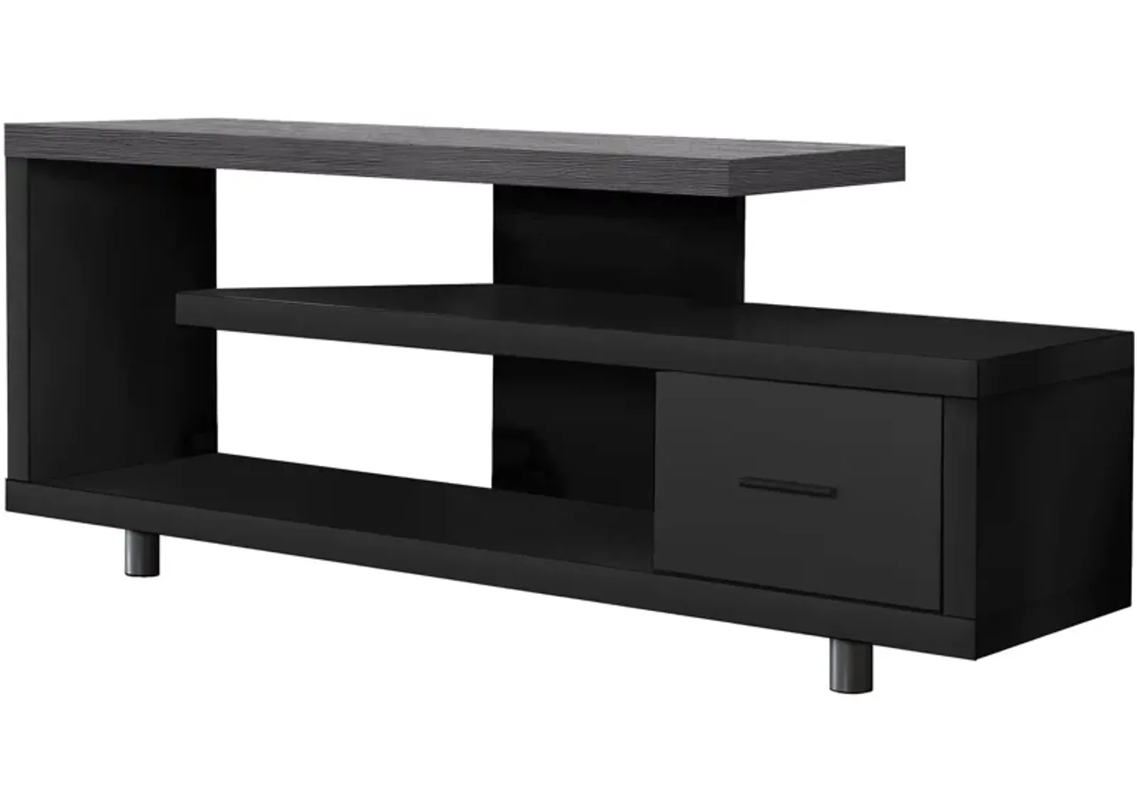 TV Stand Open Shelving - Black / Gray