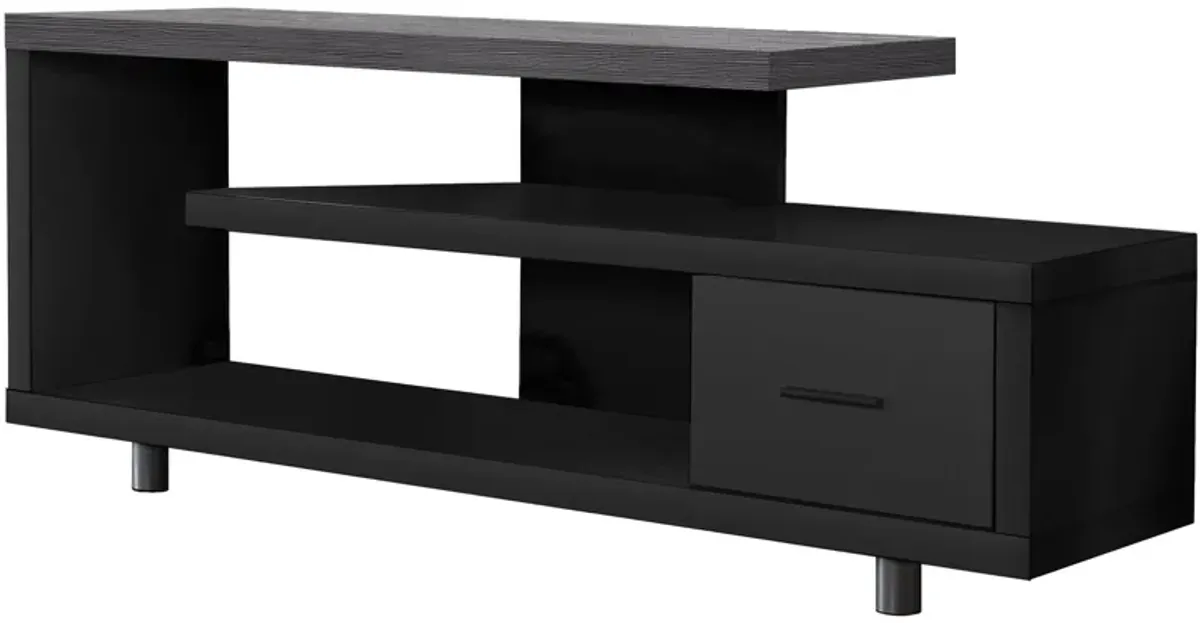 TV Stand Open Shelving - Black / Gray