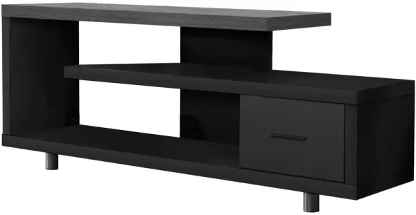 TV Stand Open Shelving - Black / Gray
