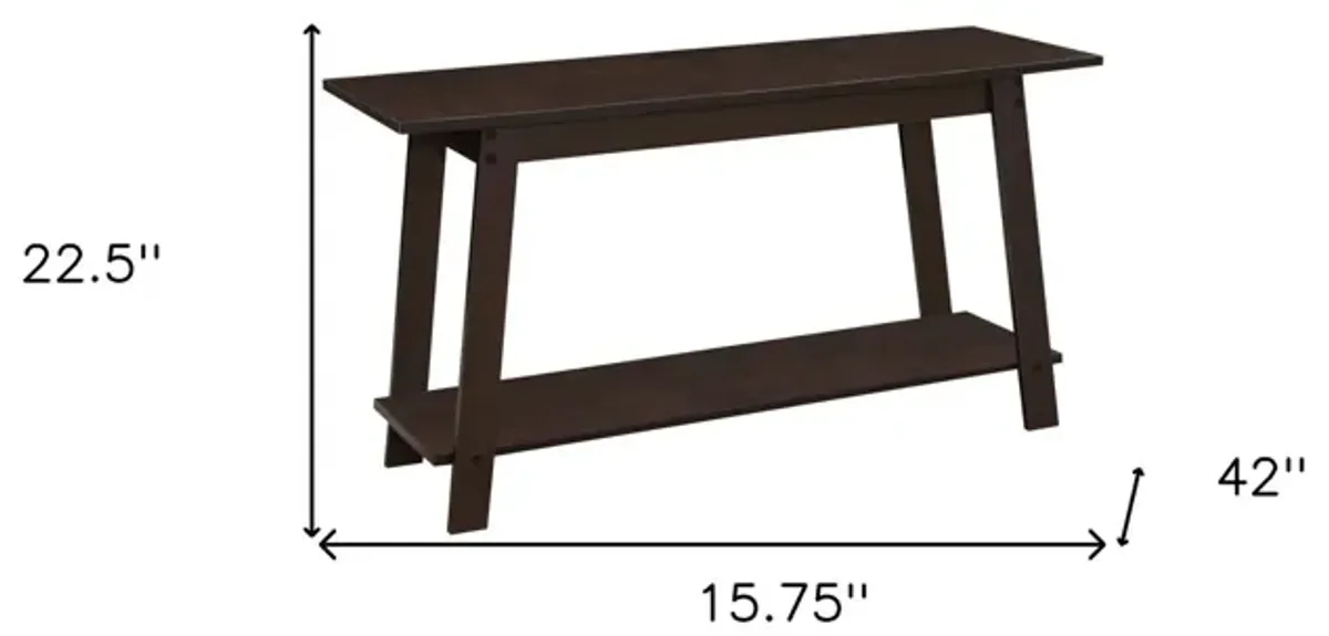 Open Shelving TV Stand - Dark Brown