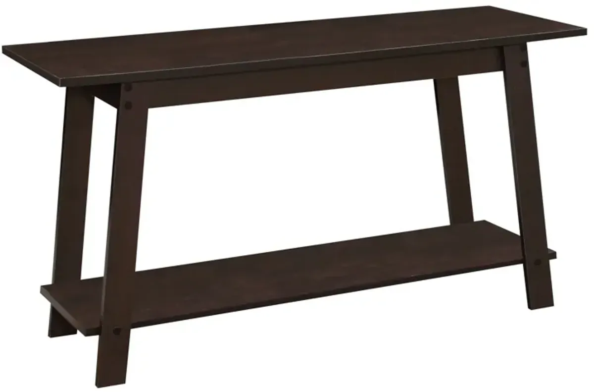 Open Shelving TV Stand - Dark Brown