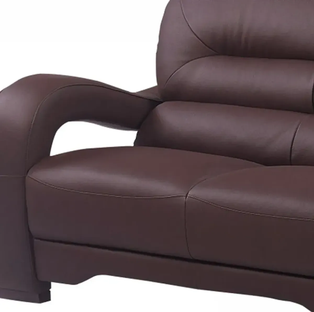 Faux Leather Love Seat - Brown / Dark Brown