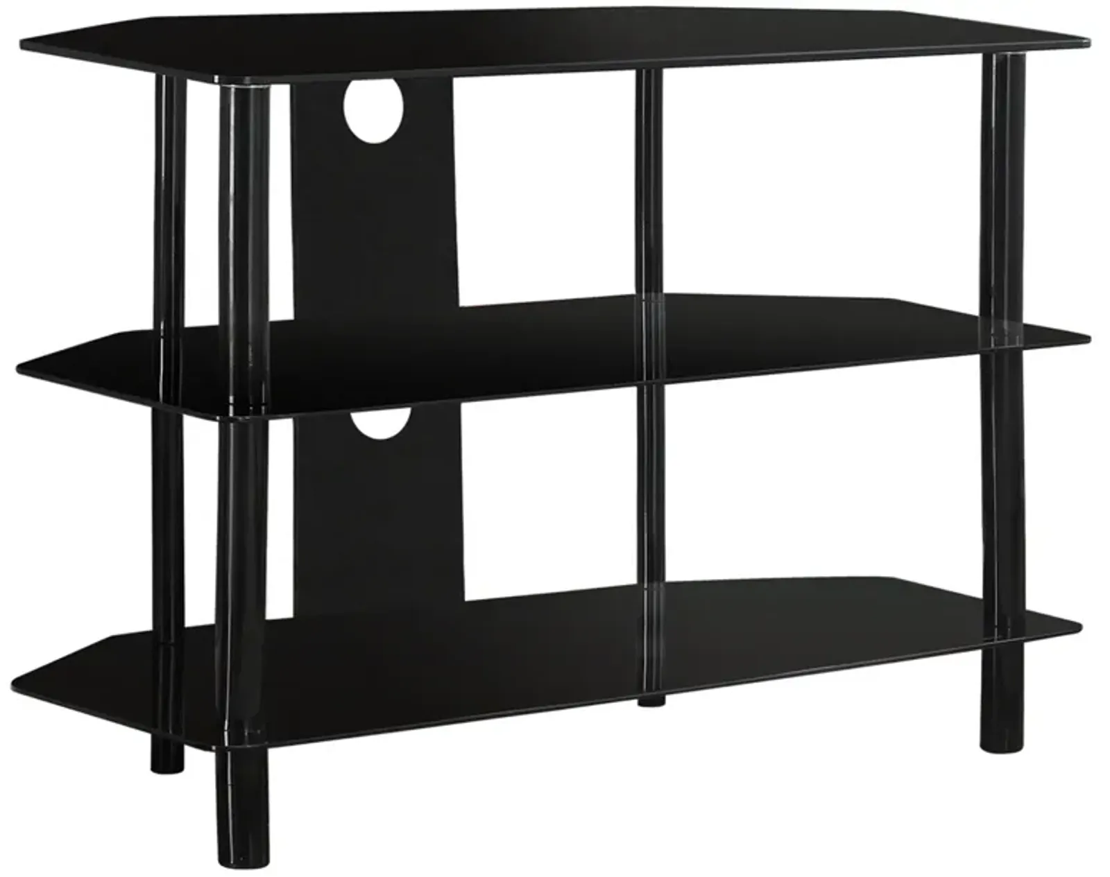 Metal Open Shelving TV Stand - Black