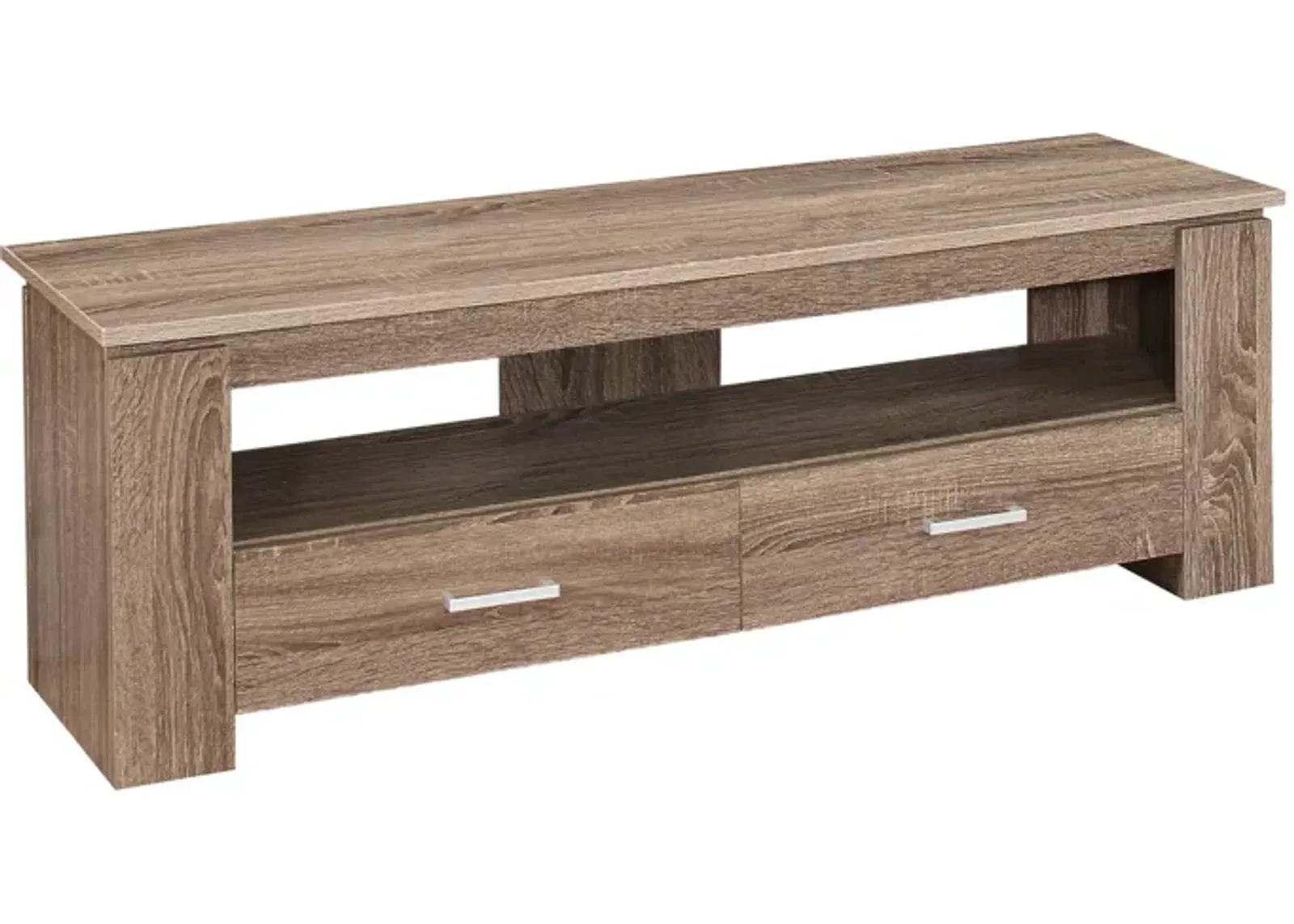 Open Shelving TV Stand - Deep Taupe