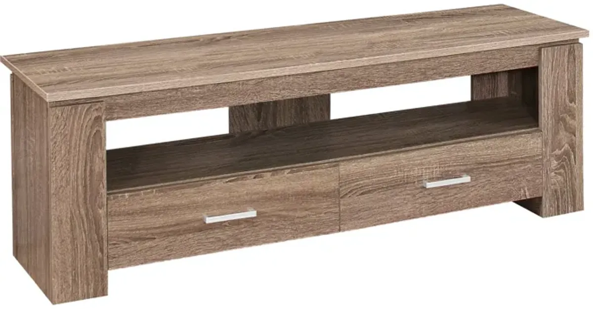 Open Shelving TV Stand - Deep Taupe