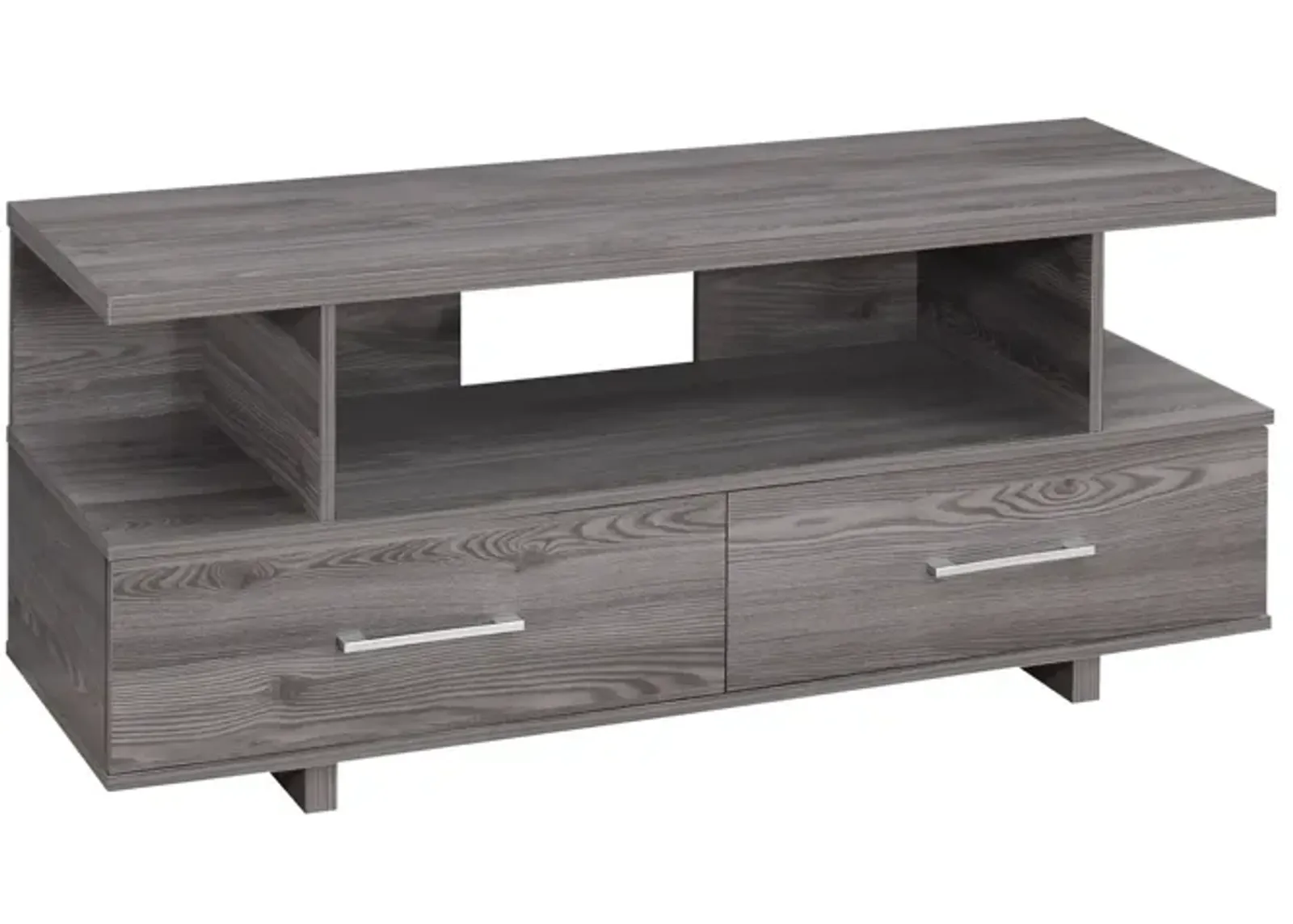 Particle Board And Laminate TV Stand With 2 Storage Drawers - Gray