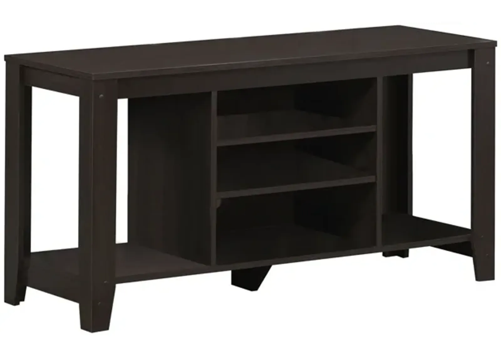 Particleboard, Open Shelving TV Stand - Dark Brown