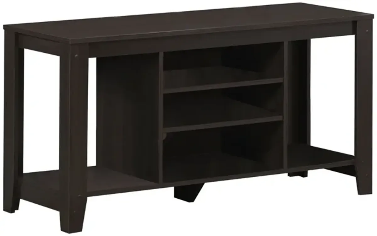 Particleboard, Open Shelving TV Stand - Dark Brown