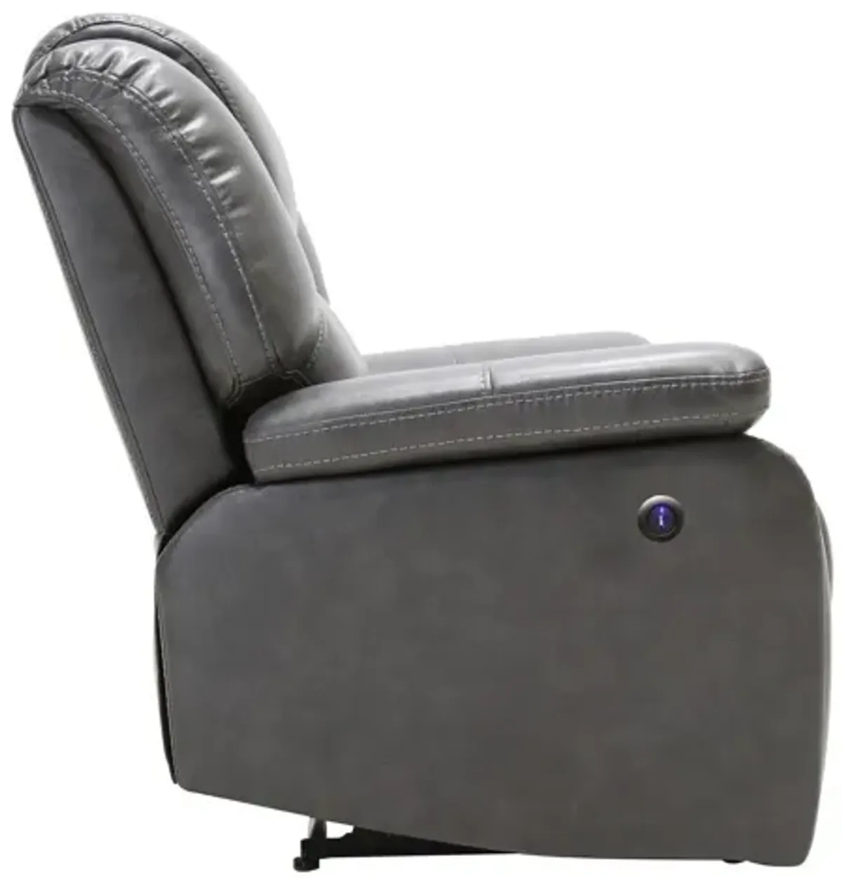 Contemporary Leather Power Reclining Chair - Gray