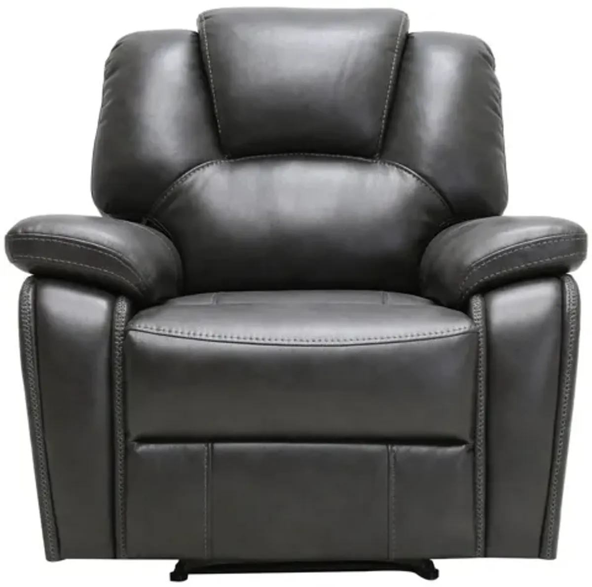 Contemporary Leather Power Reclining Chair - Gray