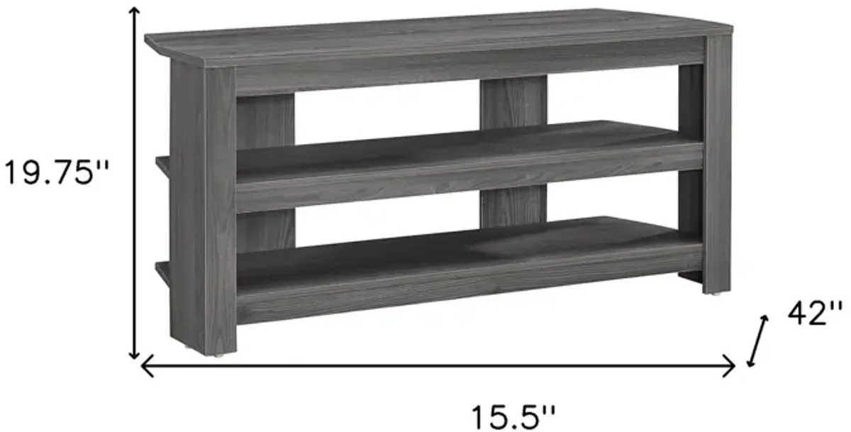 Open Shelving TV Stand - Ash Gray