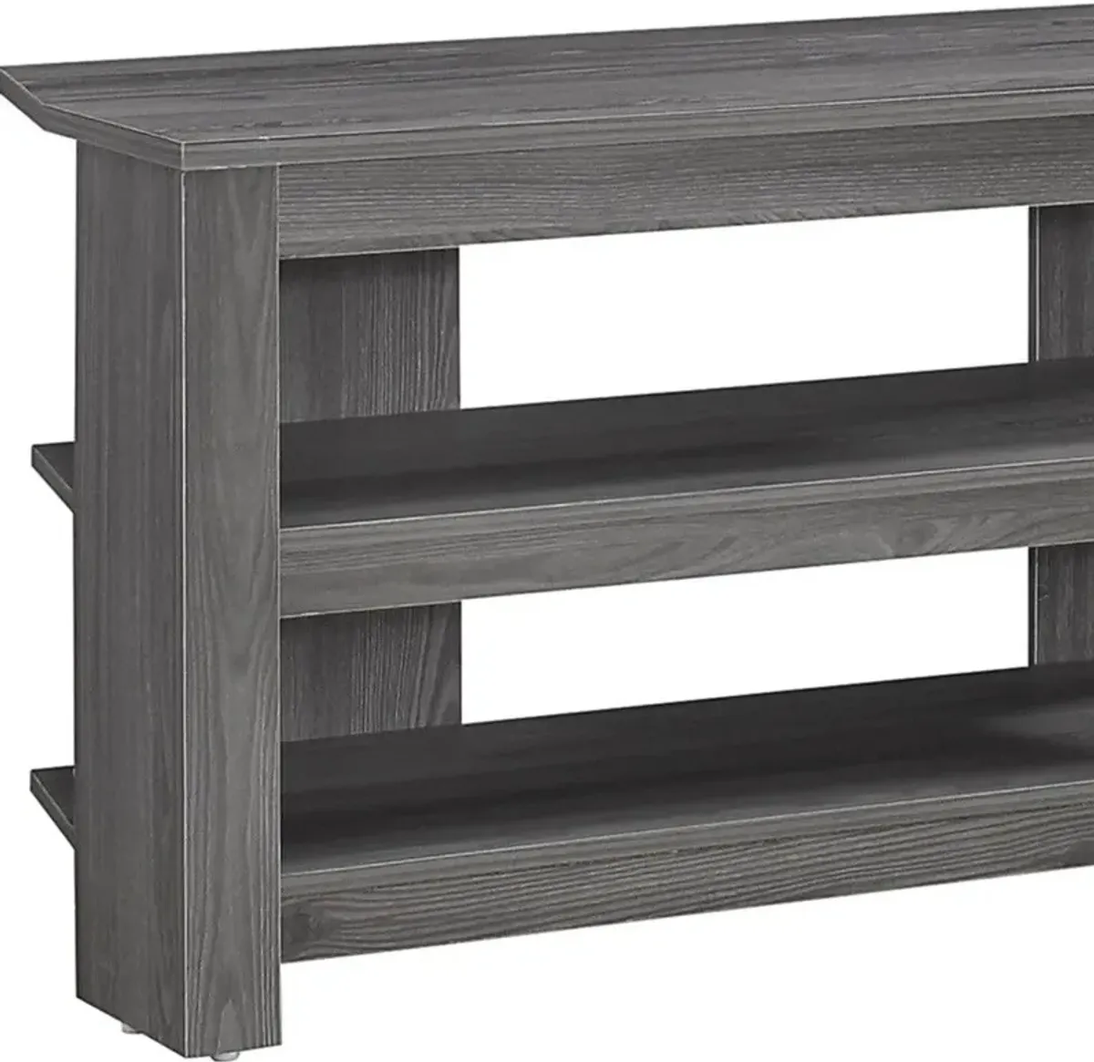 Open Shelving TV Stand - Ash Gray