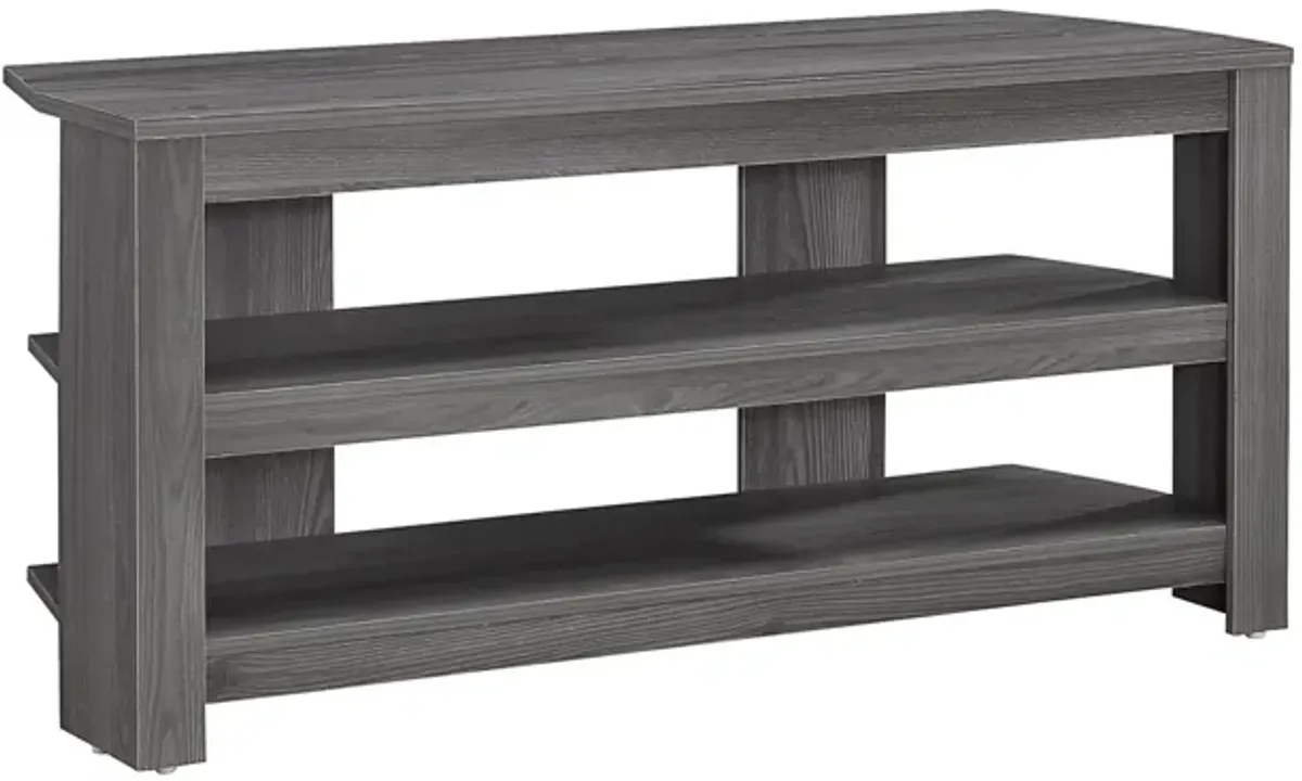 Open Shelving TV Stand - Ash Gray