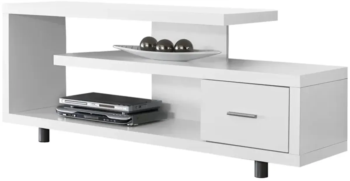 Open Shelving TV Stand - White