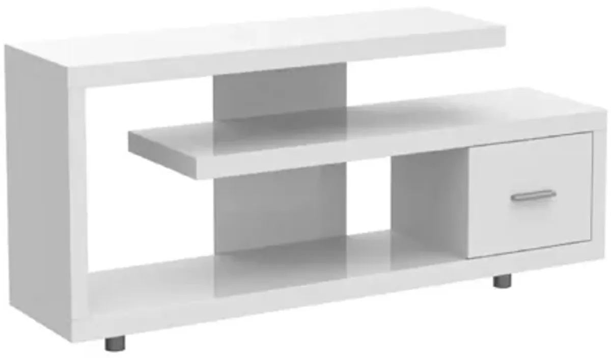 Open Shelving TV Stand - White