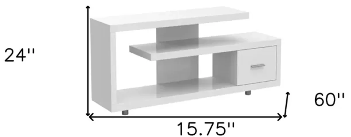 Open Shelving TV Stand - White