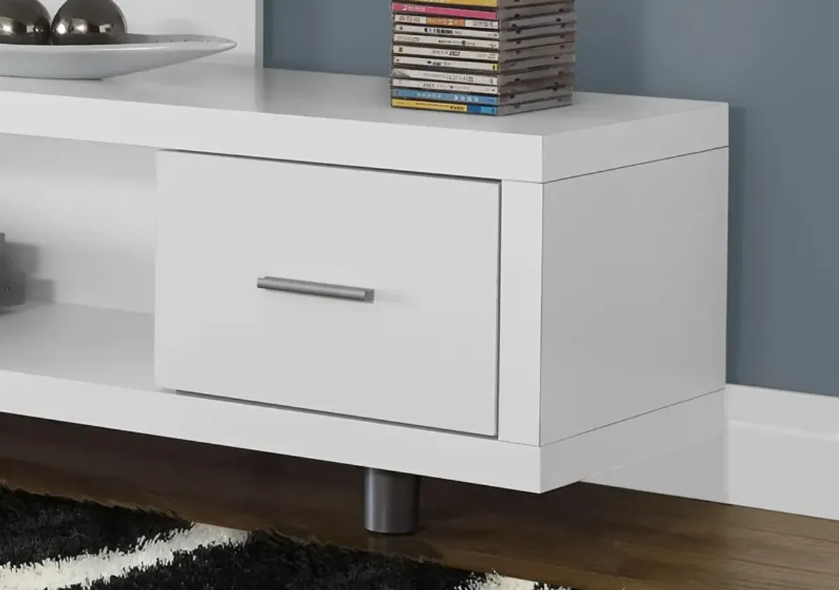 Open Shelving TV Stand - White