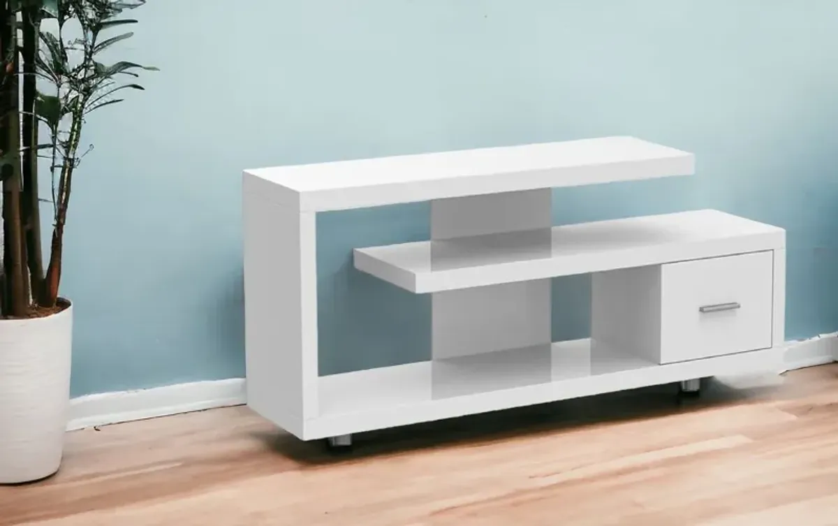 Open Shelving TV Stand - White