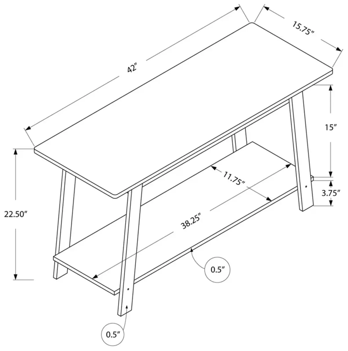 Particle Board Laminate TV Stand - Dark Taupe