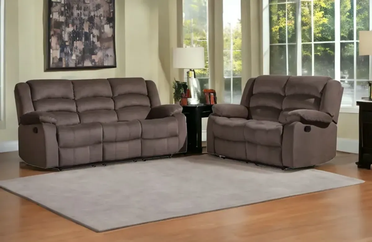 2 Piece Microsuede Indoor Five Person Seating Set - Brown