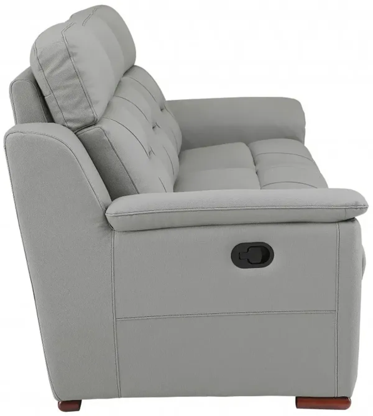 Faux Leather Manual Reclining Love Seat - Gray / Brown