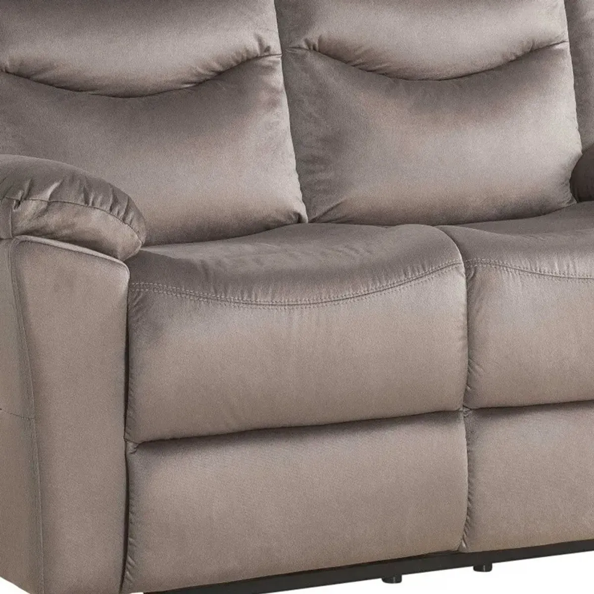 Velvet Manual Reclining Love Seat - Brown