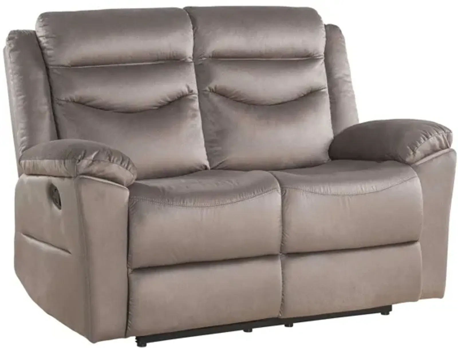 Velvet Manual Reclining Love Seat - Brown