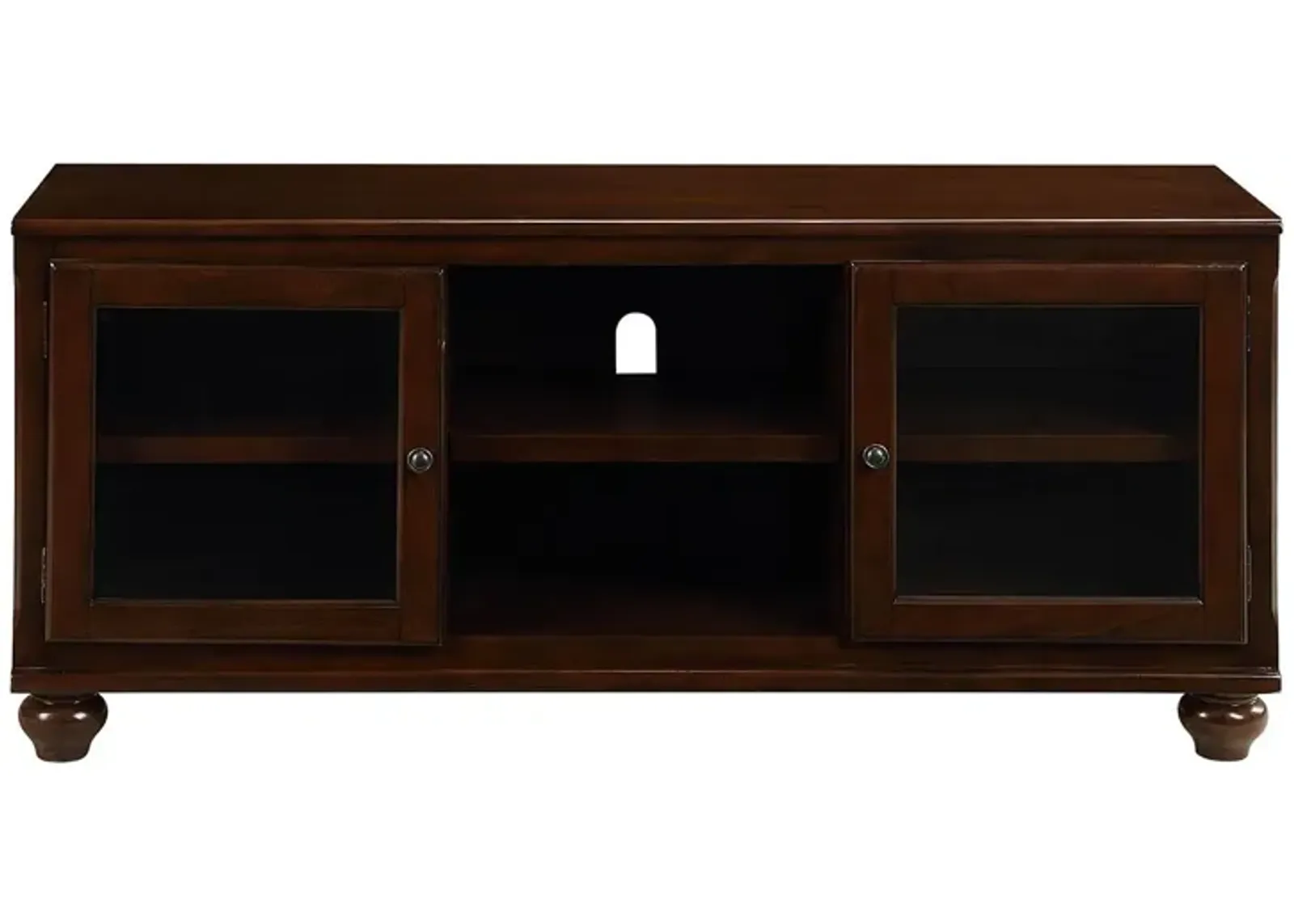 Wood Glass (TV Stand) TV Stand - Walnut