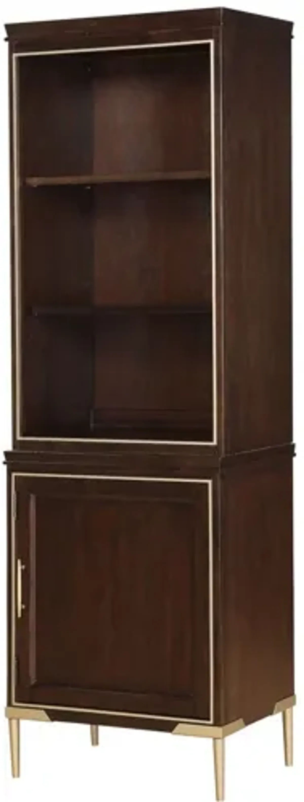 Wood Entertainment Center (Set Of 2) - Cherry Metal